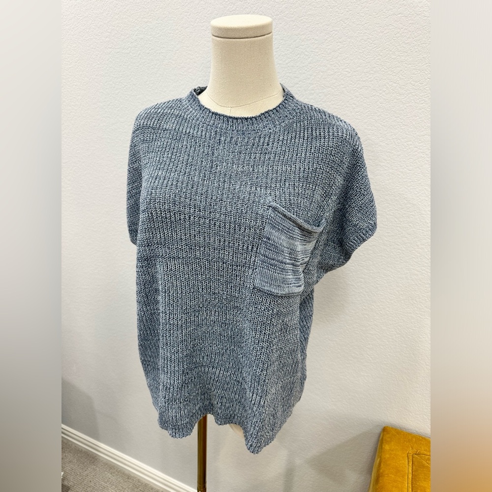 Fate Blue Knit Pocket Sweater